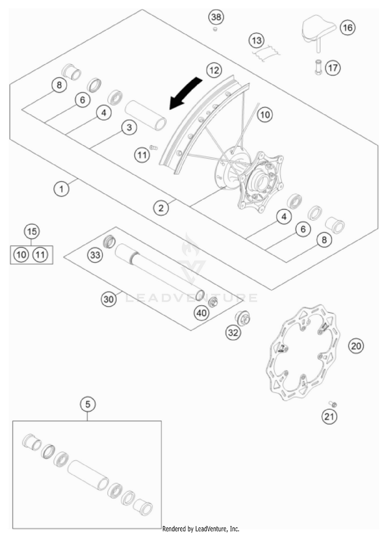 Front Wheel 150 XC-W CHASSIS - 2023 Schematic