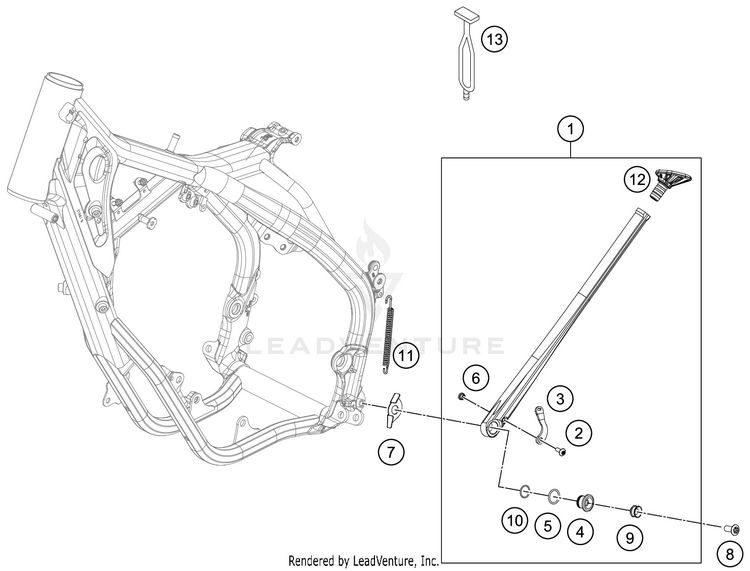 Side / Center Stand 300 XC TPI CHASSIS - 2020 Schematic