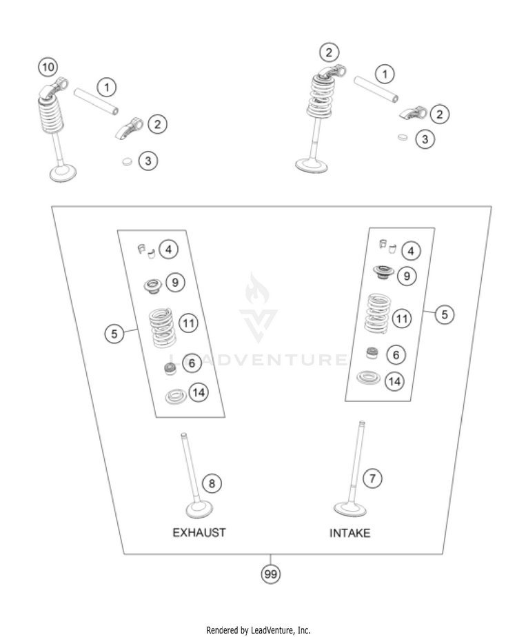 Valve Drive 350 EXC-F USA Engine - 2023 Schematic
