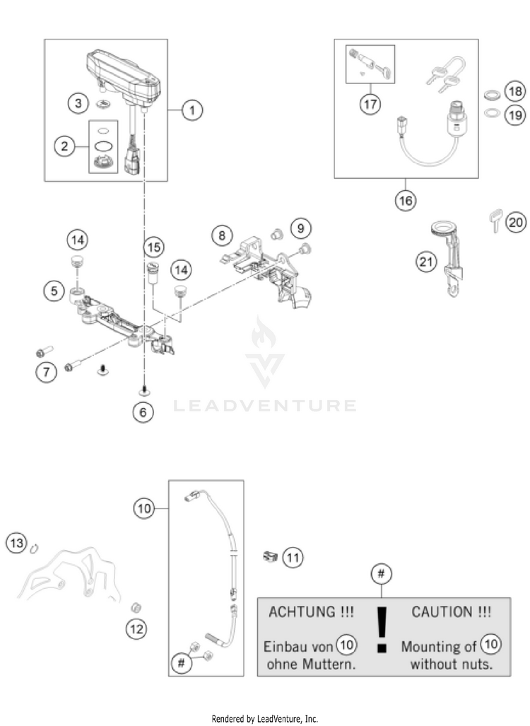 Instruments / Lock System 500 EXC-F US CHASSIS - 2024 Schematic