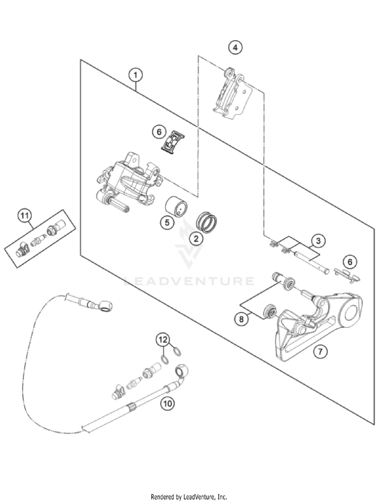 Rear Brake Caliper 250 XC CHASSIS - 2024 Schematic