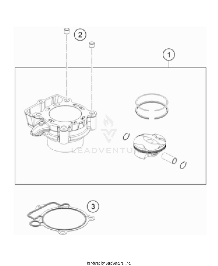 Cylinder 350 EXC-F USA Engine - 2023 Schematic