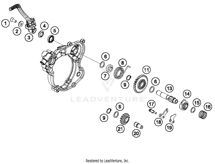 Kick Starter 65 SX MINI ENGINE - 2018 Schematic