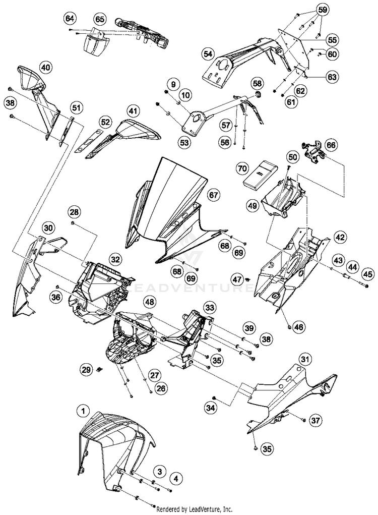 Mask, Fenders RC 390 WHITE Chassis - 2015 Schematic