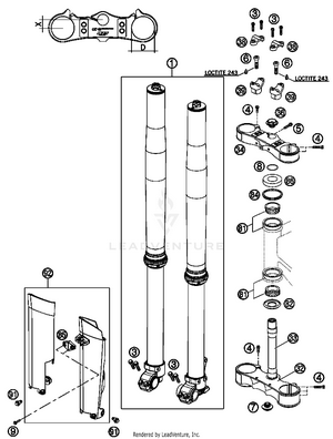 Front Fork, Triple Clamp Schematic