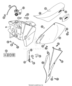 Tank, Seat, Cover Schematic