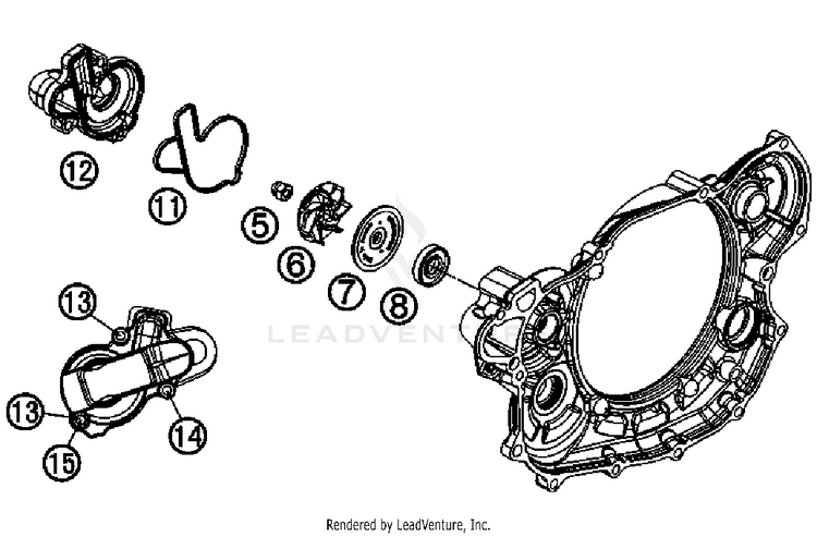 Water Pump 450 SX-F FACT. REPL. USA Engine - 2012 Schematic