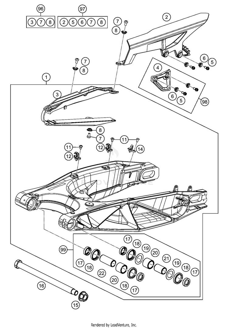 Swing Arm 1290 SUPER ADVENTURE R CHASSIS - 2020 Schematic