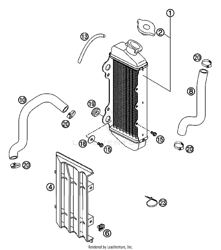 Cooling System 65 SX Engine - 2007 Schematic