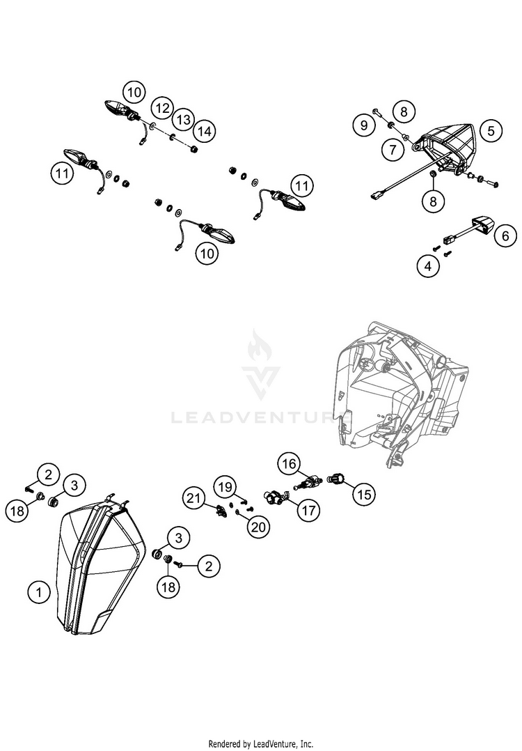 Lighting System 1290 SUPER ADVENTURE S ORANGE CHASSIS - 2020 Schematic