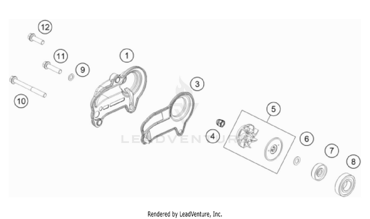 Water Pump 250 XC TPI Engine - 2022 Schematic