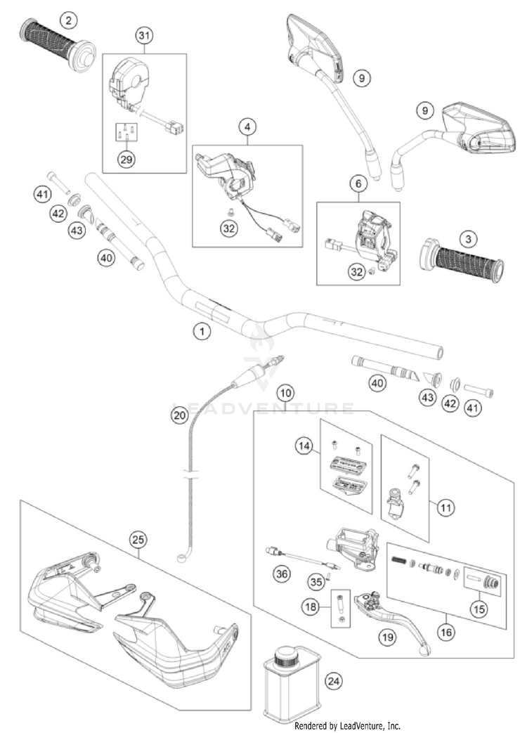 Handlebar, Controls 1290 SUPER ADVENTURE R OT CHASSIS - 2024 Schematic