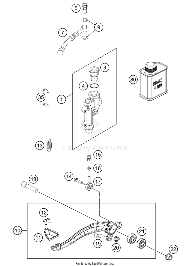 Rear Brake Control 300 XC CHASSIS - 2018 Schematic