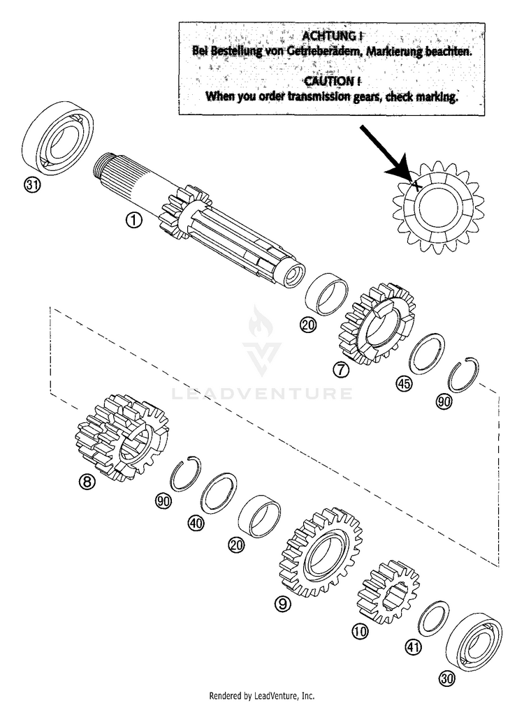 Transmission I 125 SX Engine - 2002 Schematic