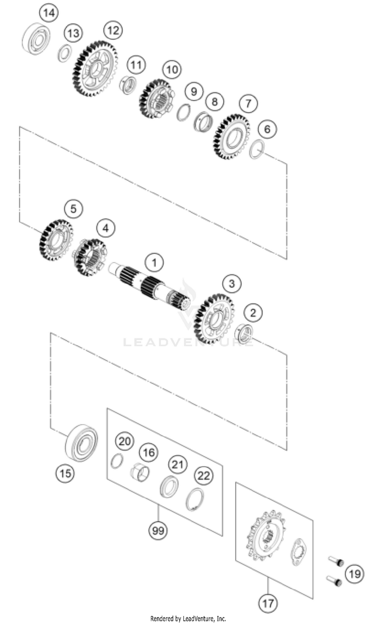 Transmission Ii - Countershaft 390 Adventure ENGINE - 2024 Schematic