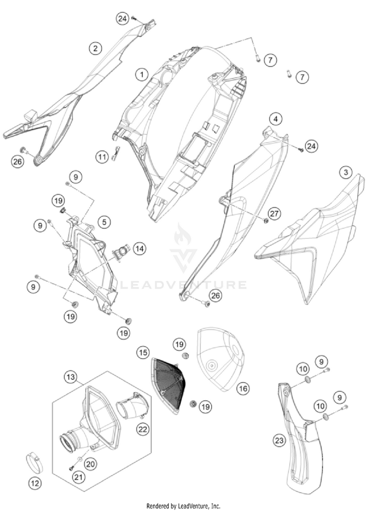Air Filter 450 SX-F CHASSIS - 2024 Schematic