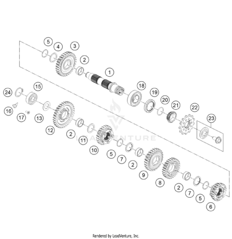 Transmission Ii - Countershaft 300 XC-W TPI USA ENGINE - 2024 Schematic