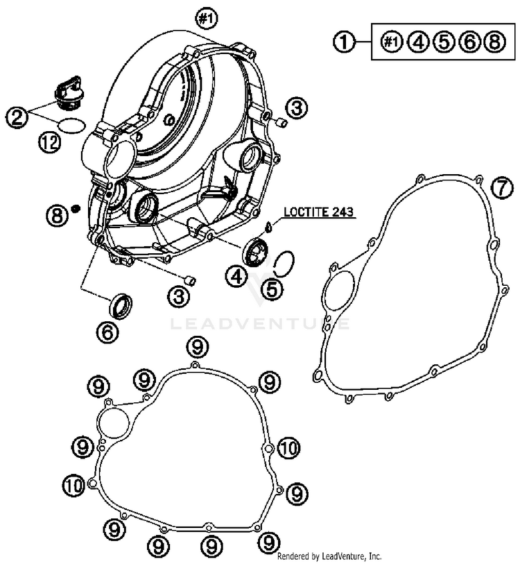 Clutch Cover 690 Duke Engine - 2008 Schematic
