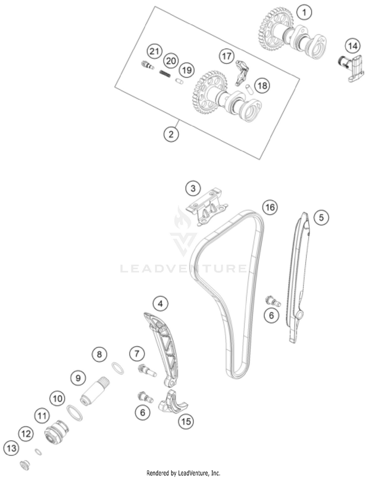 Timing Drive 350 SX-F ENGINE - 2025 Schematic