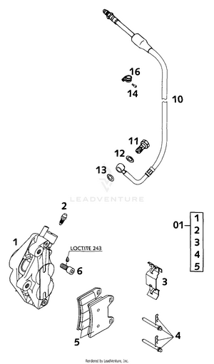 Brake Caliper Front Schematic