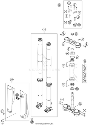 Front Fork, Triple Clamp Schematic