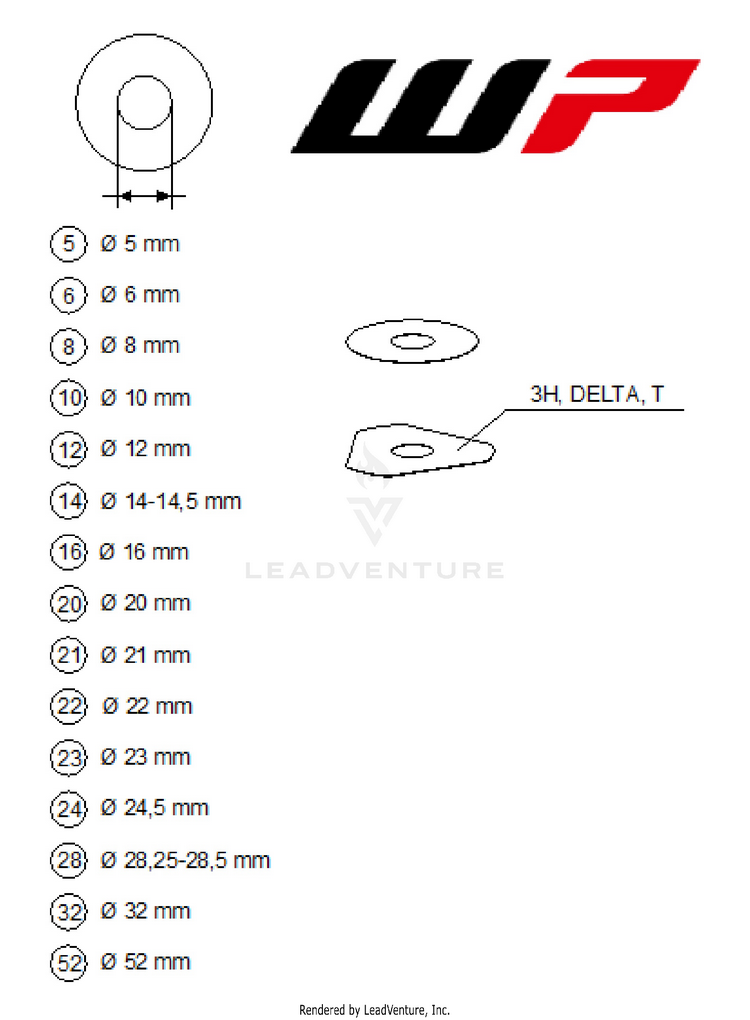 Wp Shims For Setting 250 XC-W 2026 CHASSIS - 2026 Schematic