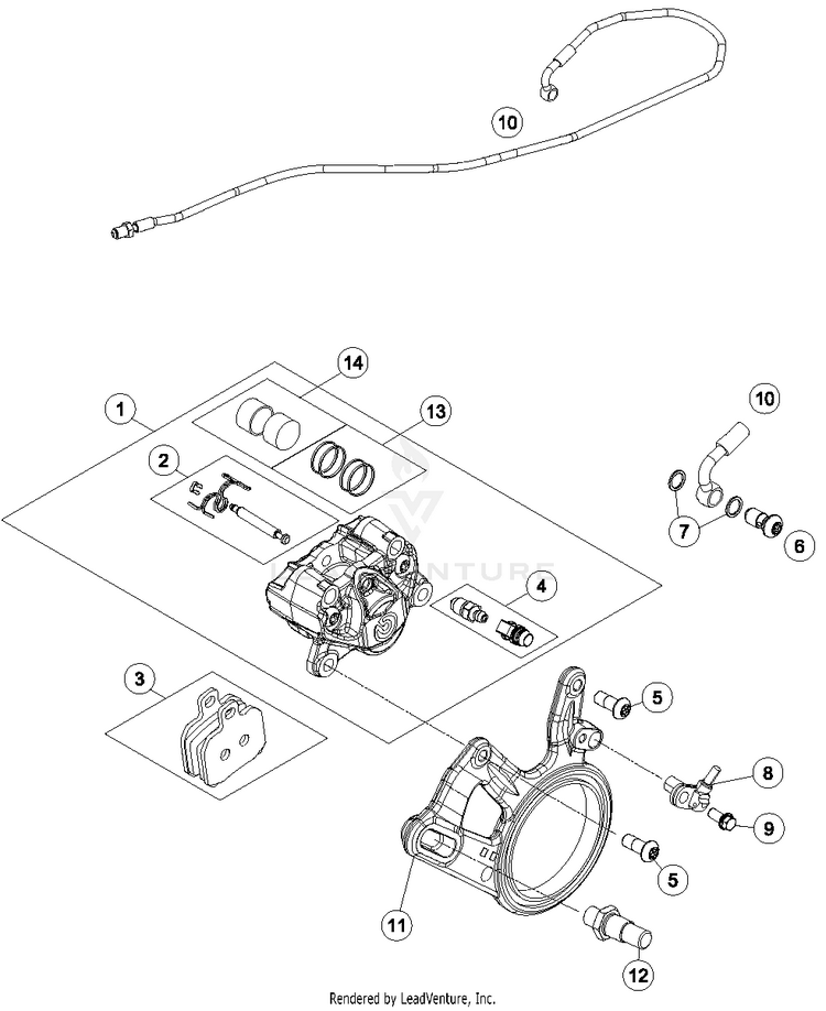 Break Caliper Rear 1290 SUPERDUKE R ORANGE Chassis - 2015 Schematic