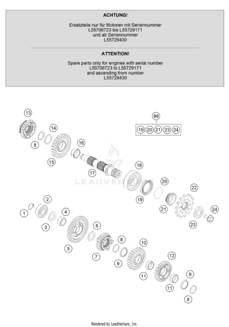 Transmission Ii - Countershaft 2 300 XC TPI Engine - 2022 Schematic