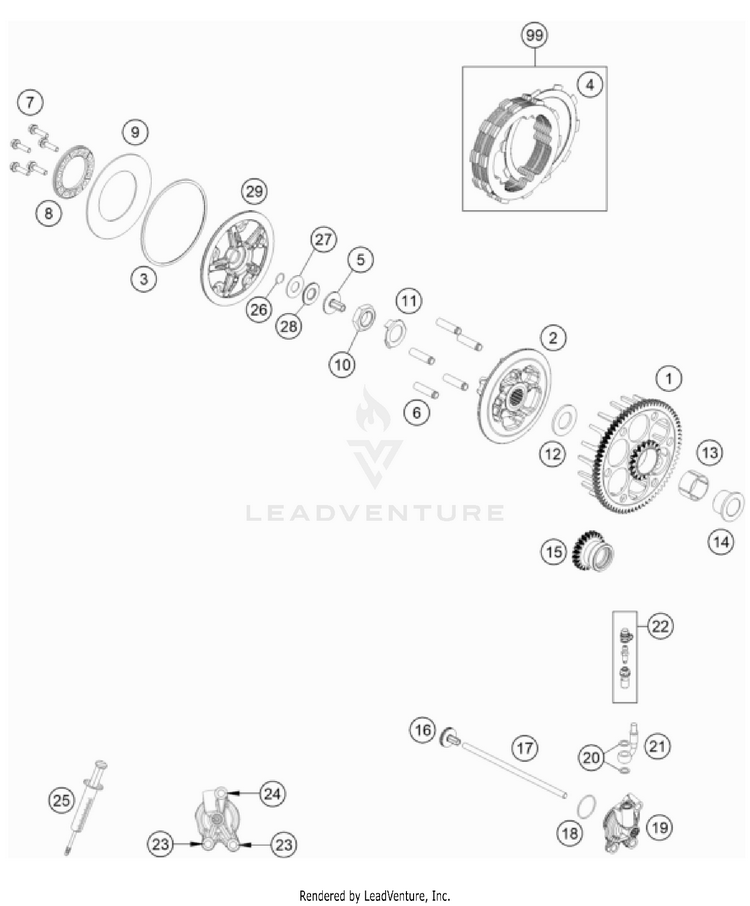 Clutch 150 / EXC / XC-W Engine - 2022 Schematic