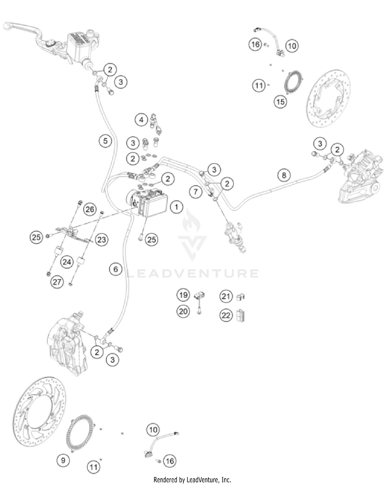 Abs 390 ADVENTURE SPOKE W, orange-B.D. CHASSIS - 2024 Schematic