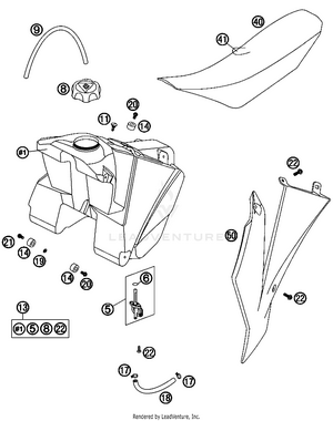 Tank, Seat, Cover Schematic