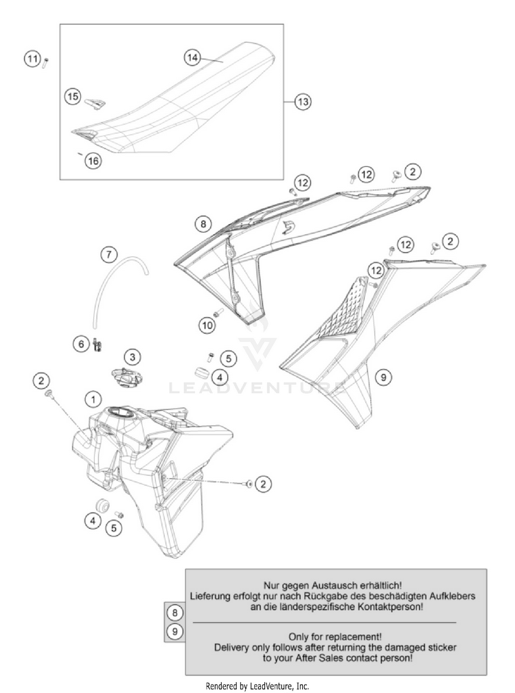 Tank, Sitzbank 300 XC-W FACTORY EDITION CHASSIS - 2025 Schematic