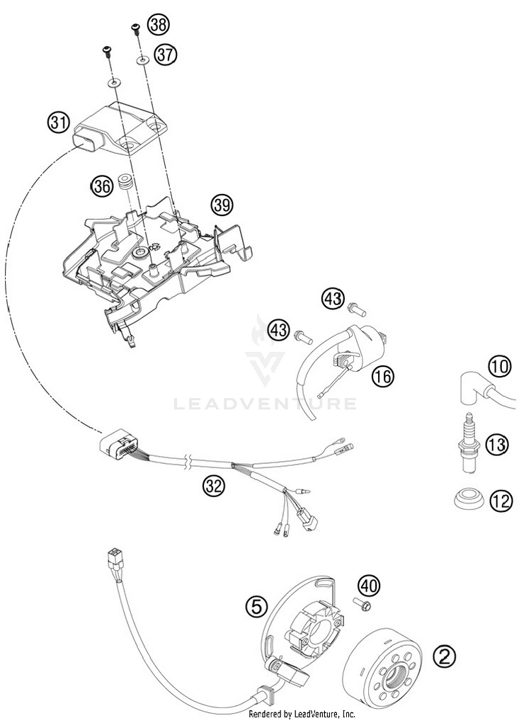 Ignition System 125 SX Engine - 2012 Schematic