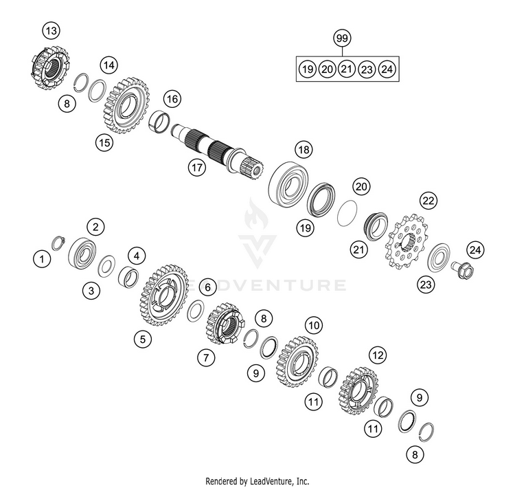 Transmission Ii - Countershaft 300 XC-W TPI ENGINE - 2020 Schematic