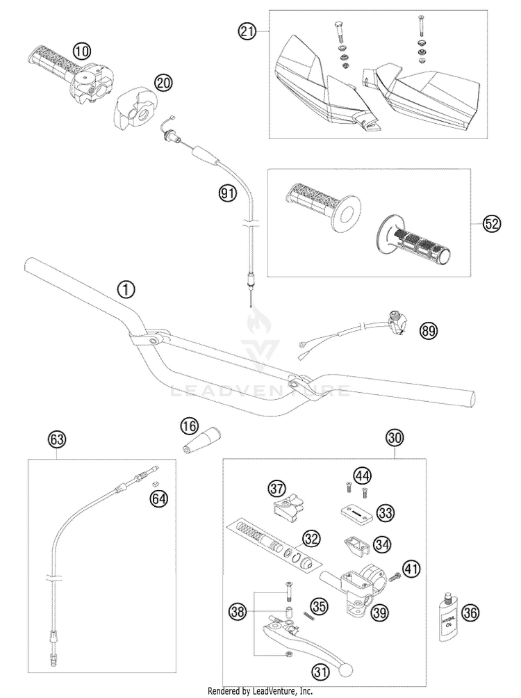 Handlebar, Controls 85 XC Chassis - 2009 Schematic