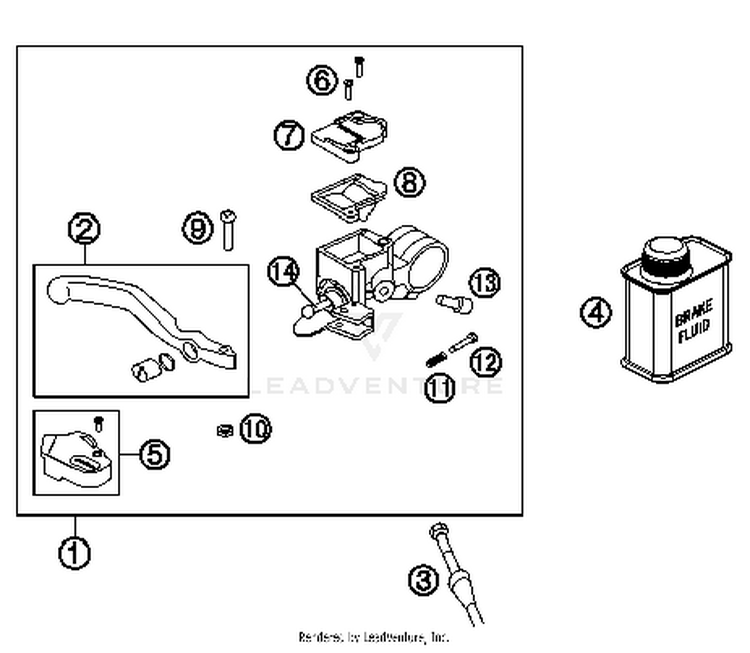 Hand Brake Cylinder 50 SX MINI CHASSIS - 2017 Schematic