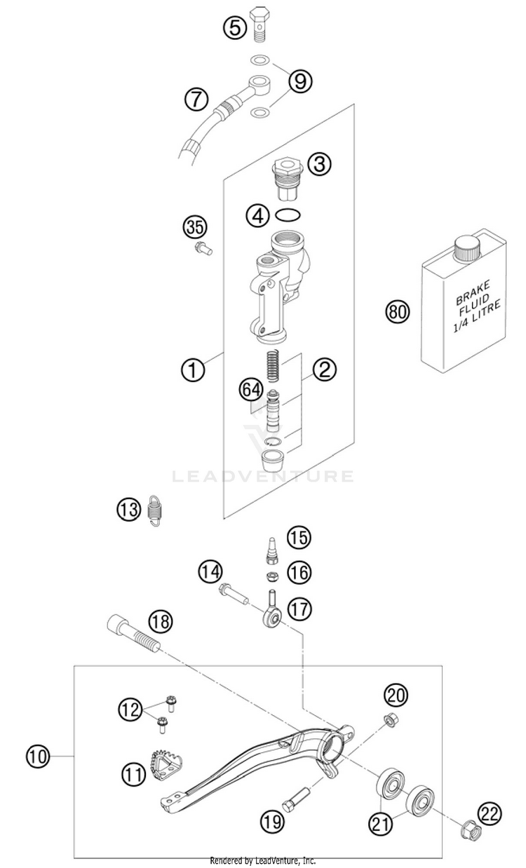 Rear Brake Control 150 SX Chassis - 2011 Schematic