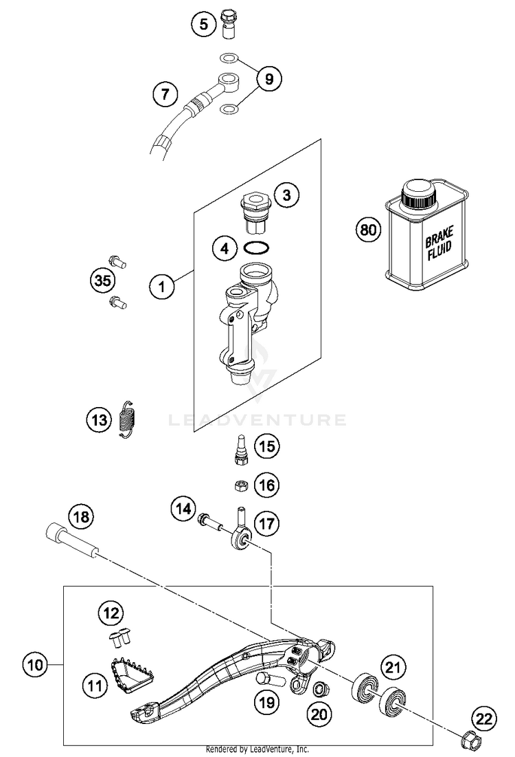 Rear Brake Control 450 SXF FACTORY EDITION Chassis - 2016 Schematic