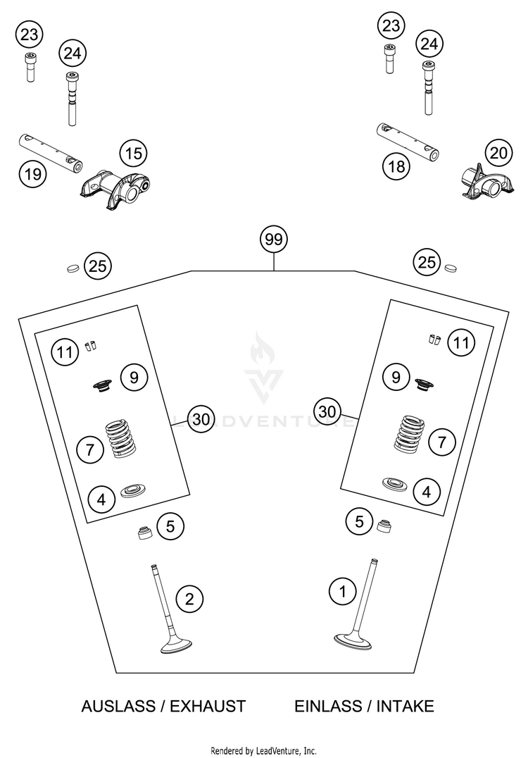 Valve Drive 450 XC-F Engine - 2021 Schematic