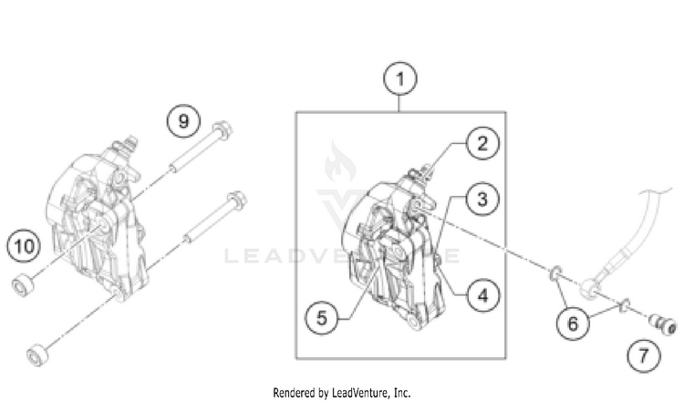 Front Brake Caliper 390 ADVENTURE SPOKE W, orange-B.D. CHASSIS - 2024 Schematic