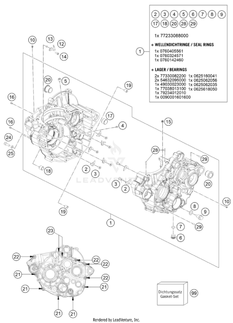 Engine Case 350 EXC-F USA Engine - 2022 Schematic