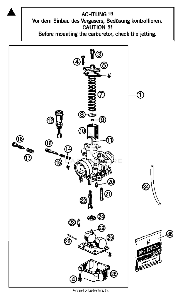 Carburetor 50 SX Engine - 2007 Schematic