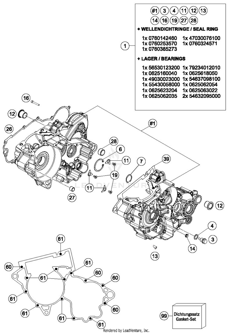 Engine Case 250 XC-W TPI ENGINE - 2019 Schematic