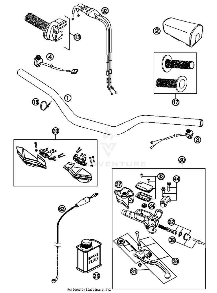 Handlebar, Controls 450 SX-F FACT. REPL. USA Chassis - 2012 Schematic