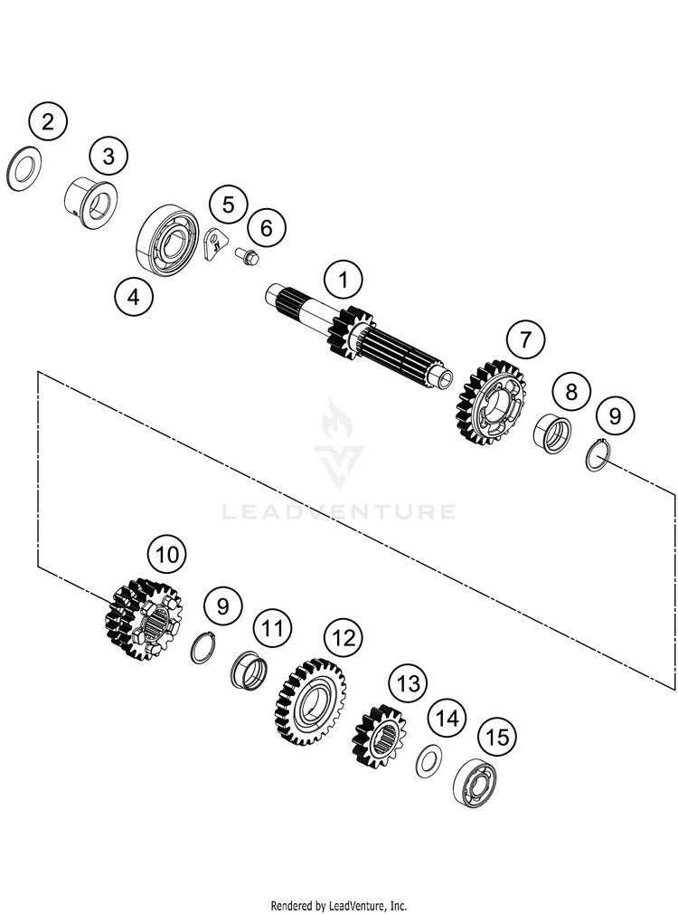 Transmission I - Main Shaft 390 RC CUP Engine - 2016 Schematic