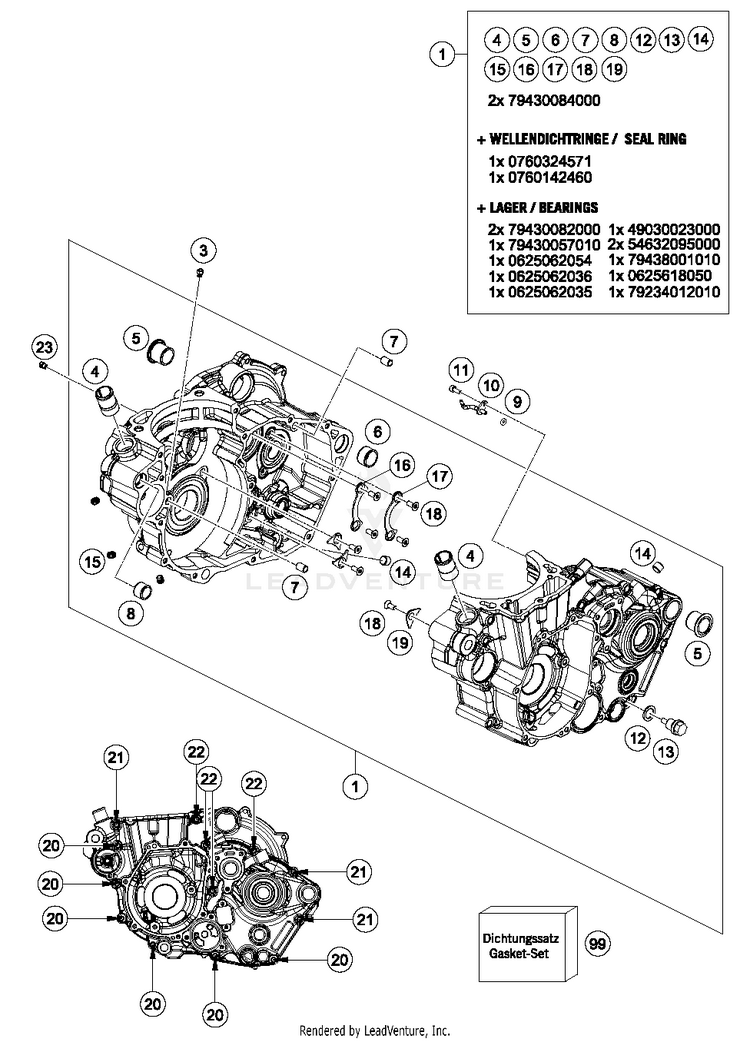 Engine Case 450 SXF FACTORY EDITION Engine - 2016 Schematic