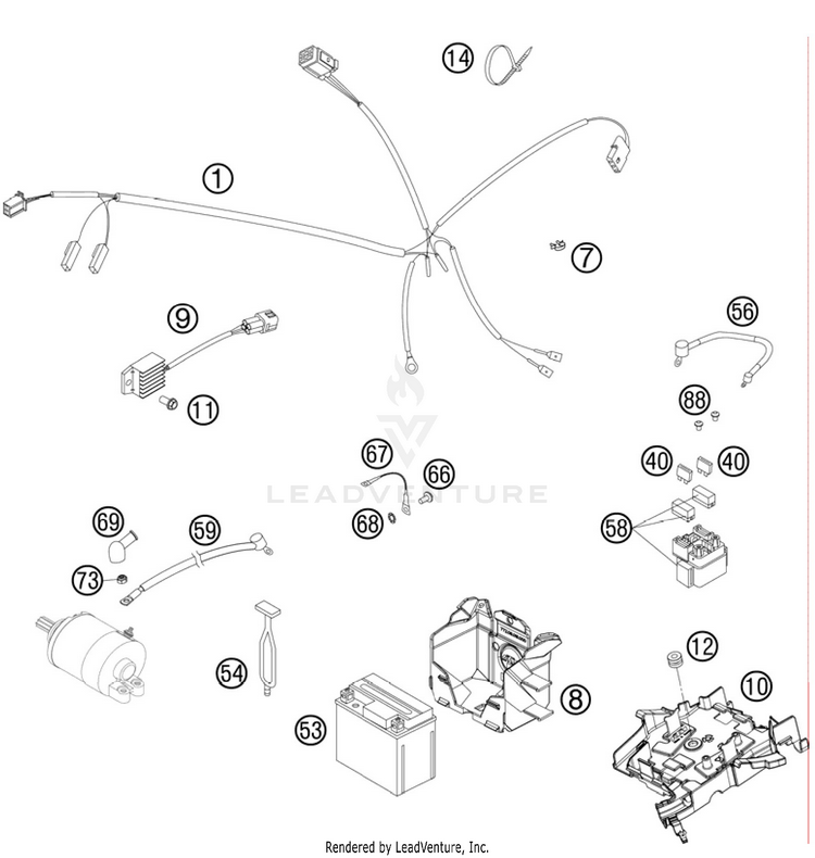 Wiring Harness 250 XC Chassis - 2011 Schematic