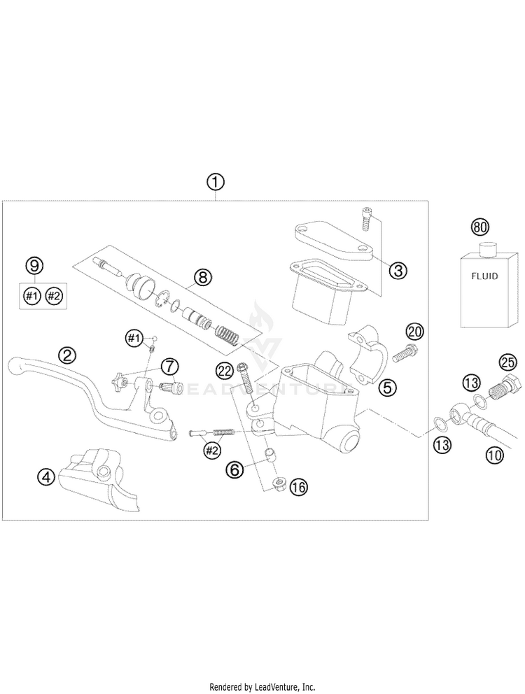 Hand Brake Cylinder 65 XC Chassis - 2009 Schematic