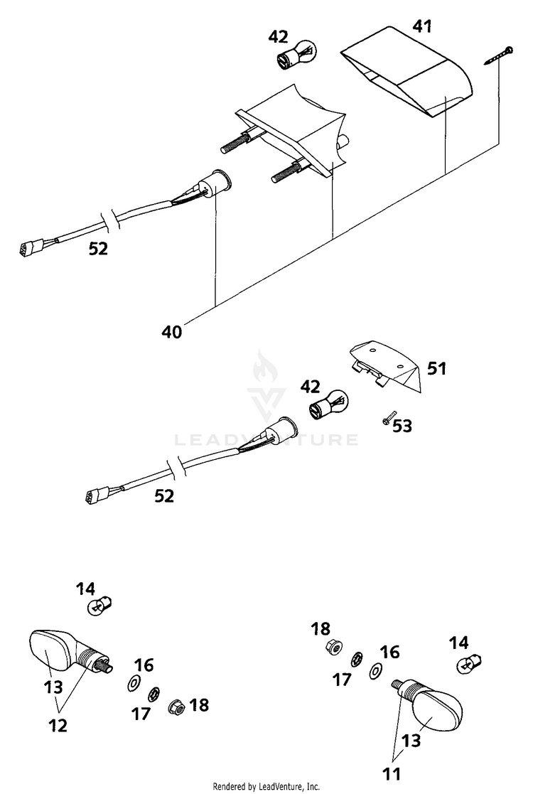 Flasher, Rear Light 200 EXC Chassis - 2001 Schematic
