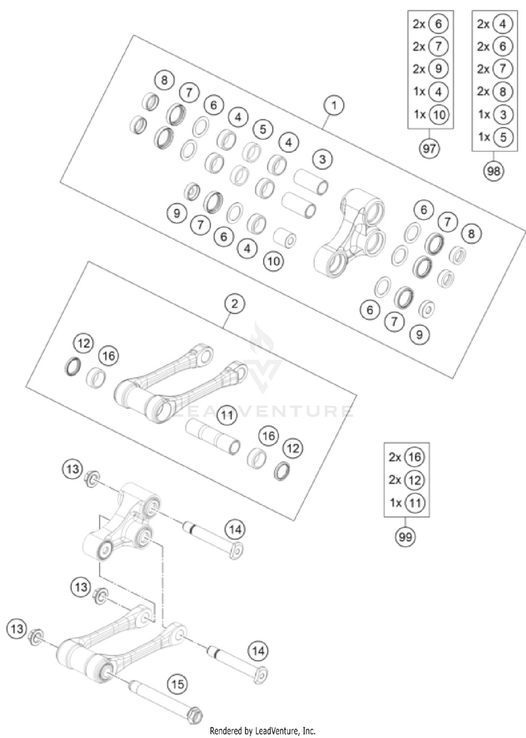 Pro Lever Linking 250 SX CHASSIS - 2023 Schematic